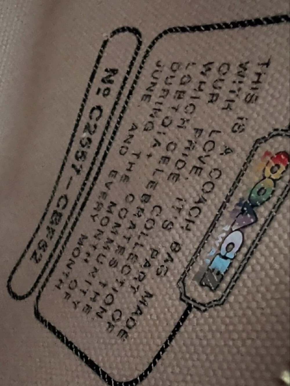 Coach Pride Rainbow Embroidered Canvas Cargo Tote Crossbody 26 NWT - Picture 8 of 10